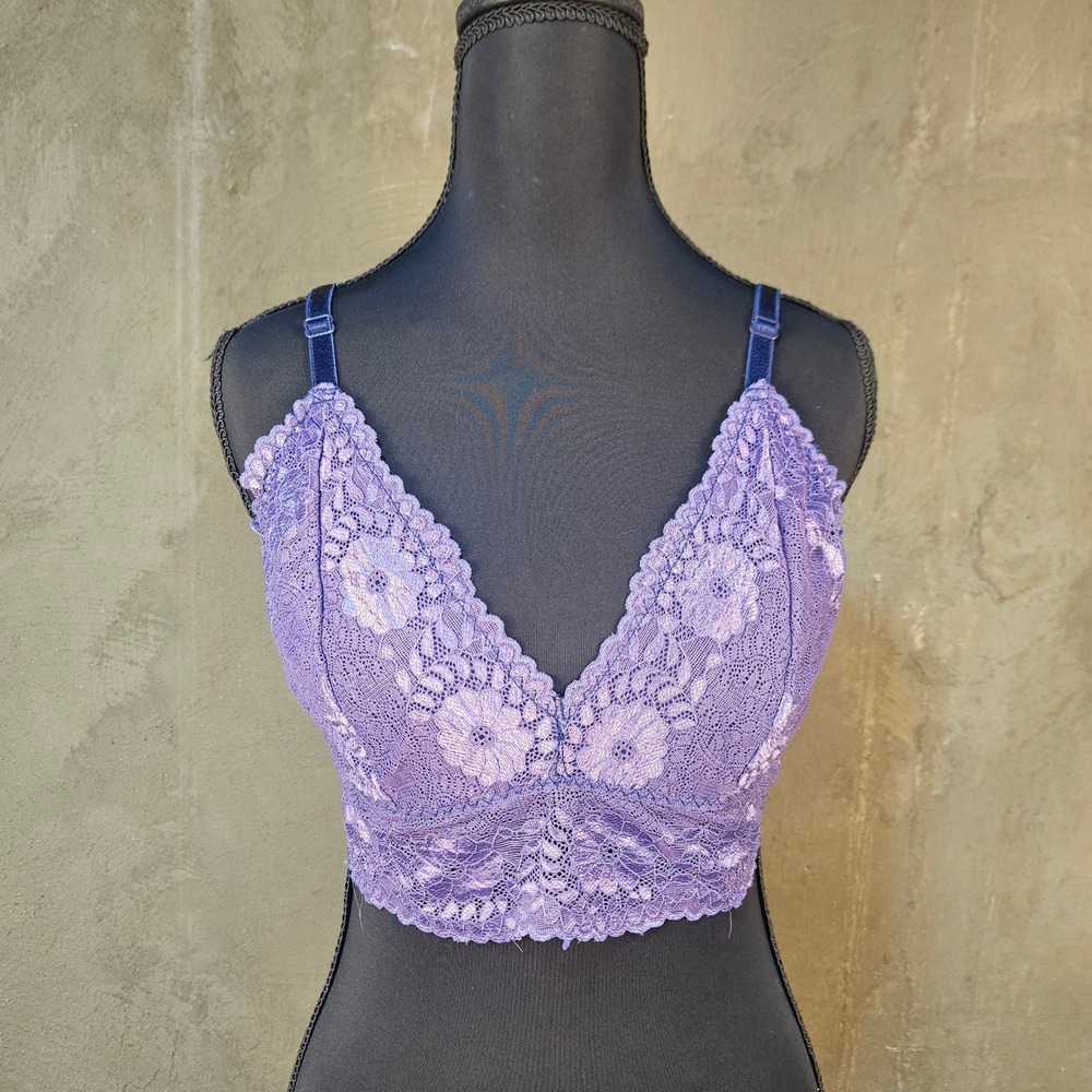 Escanté Purple Lace‎ Bralette L Y2K 90s Tumblr Whimsigoth Fairy Grunge Layering